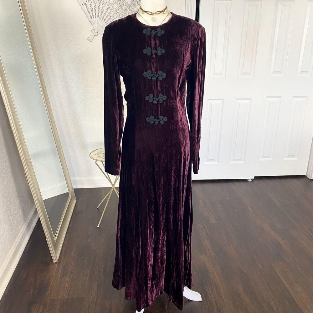 Liz Claiborne Deep Burgundy Velvet Maxi Dress